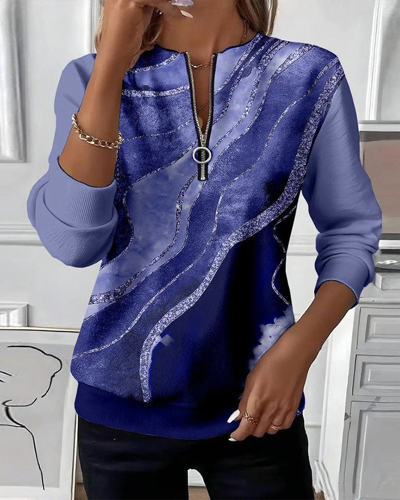 Christine Brewer Florence graphic half-zip sweatshirt for women, casual hoodie with graphic design, soft fabric, and comfortable fit.