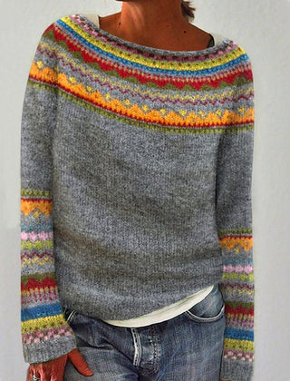 Christine Brewer Eleanor ribbed sweater in relaxed fit, versatile classic design with long sleeves and ribbed texture.