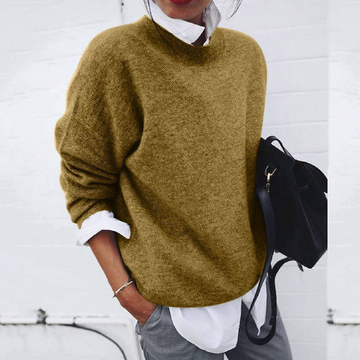 Philippa knit sweater for women from Christine Brewer's #1752 Collection, featuring a cozy, textured knit design.