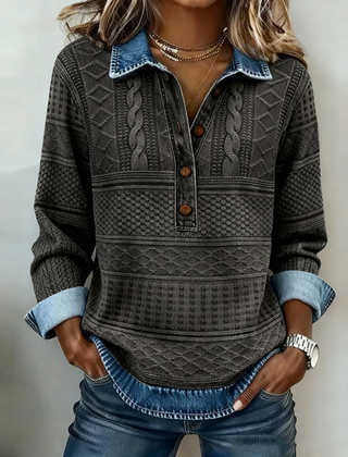 Women’s Hannah sweatshirt by Christine Brewer, featuring a cozy fit and stylish design, worn casually on a model.