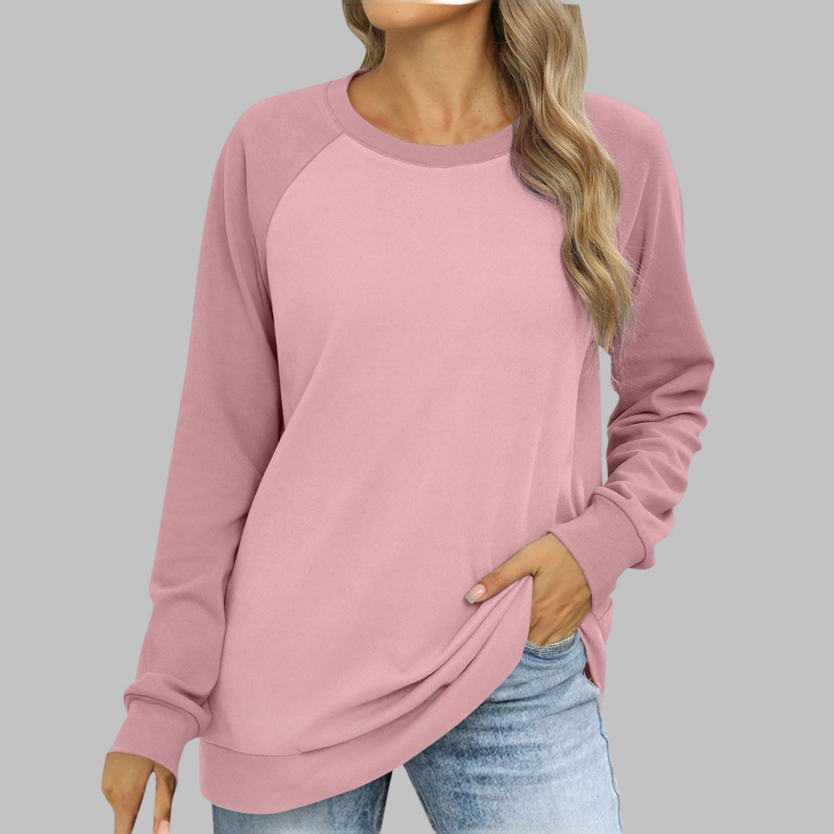 Women’s Molly sweatshirt by Christine Brewer, soft and cozy gray sweatshirt with relaxed fit, ideal for casual wear.