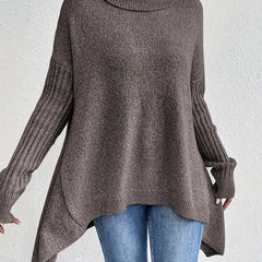 Women’s high neck sweater by Christine Brewer featuring a cozy, fitted design in soft knit fabric.