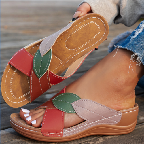 Solveig women's slip-on orthopedic sandals by Christine Brewer with cushioned insoles and supportive design for comfortable walking.