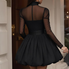 Black women's dress by Christine Brewer featuring a stylish, elegant design with a fitted silhouette and classic neckline.