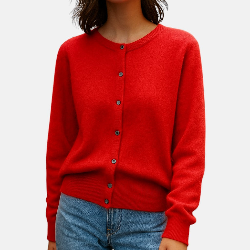 Christine Brewer Harper classic cashmere sweater in vibrant color, featuring a soft, versatile design perfect for casual or formal wear.