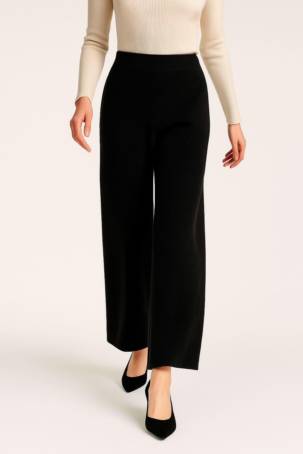Women's loose pull-on jogger pants by Christine Brewer, showcasing soft, comfortable cinematic cashmere fabric and relaxed fit.