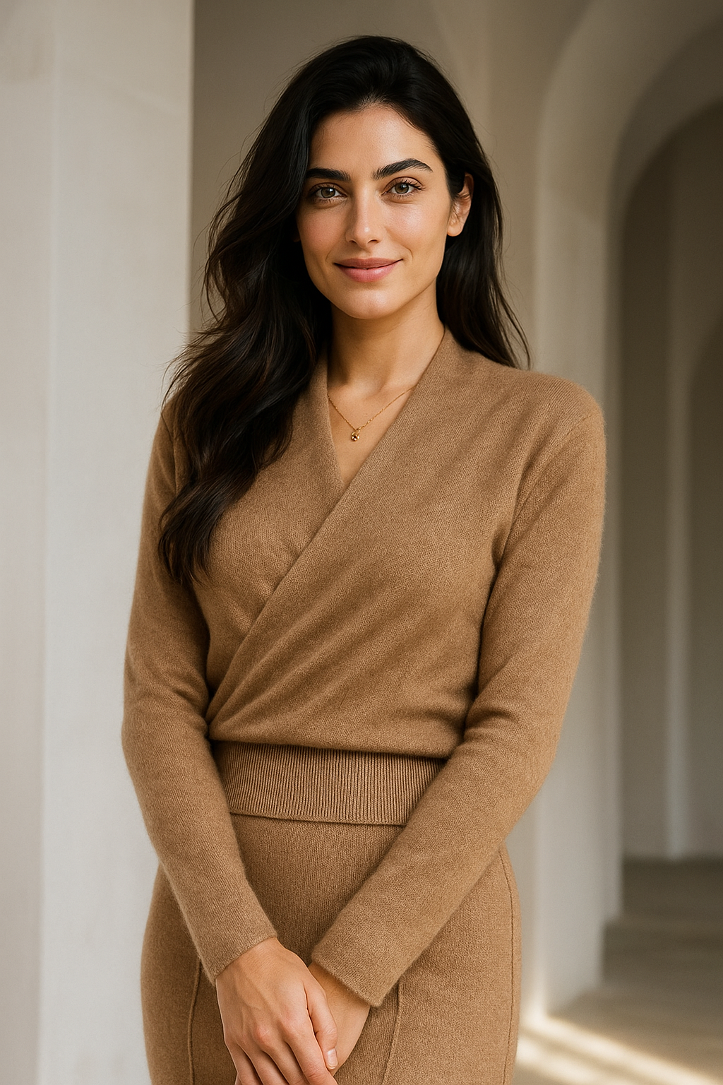 Helen cashmere sweater for women by Christine Brewer, showcasing a cozy, elegant knit with a classic fit and soft texture.