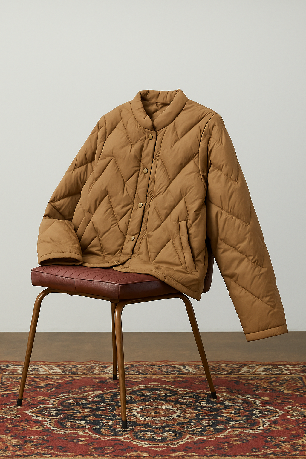 Christine Brewer Aurora short quilted puffer jacket for women, showcasing a stylish, lightweight winter jacket with a quilted design.