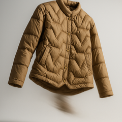 Christine Brewer Aurora short quilted puffer jacket for women, featuring a stylish floating illusion design.