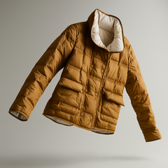 Sophia quilted puffer jacket for women by Christine Brewer, featuring a stylish floating design in a serene color.