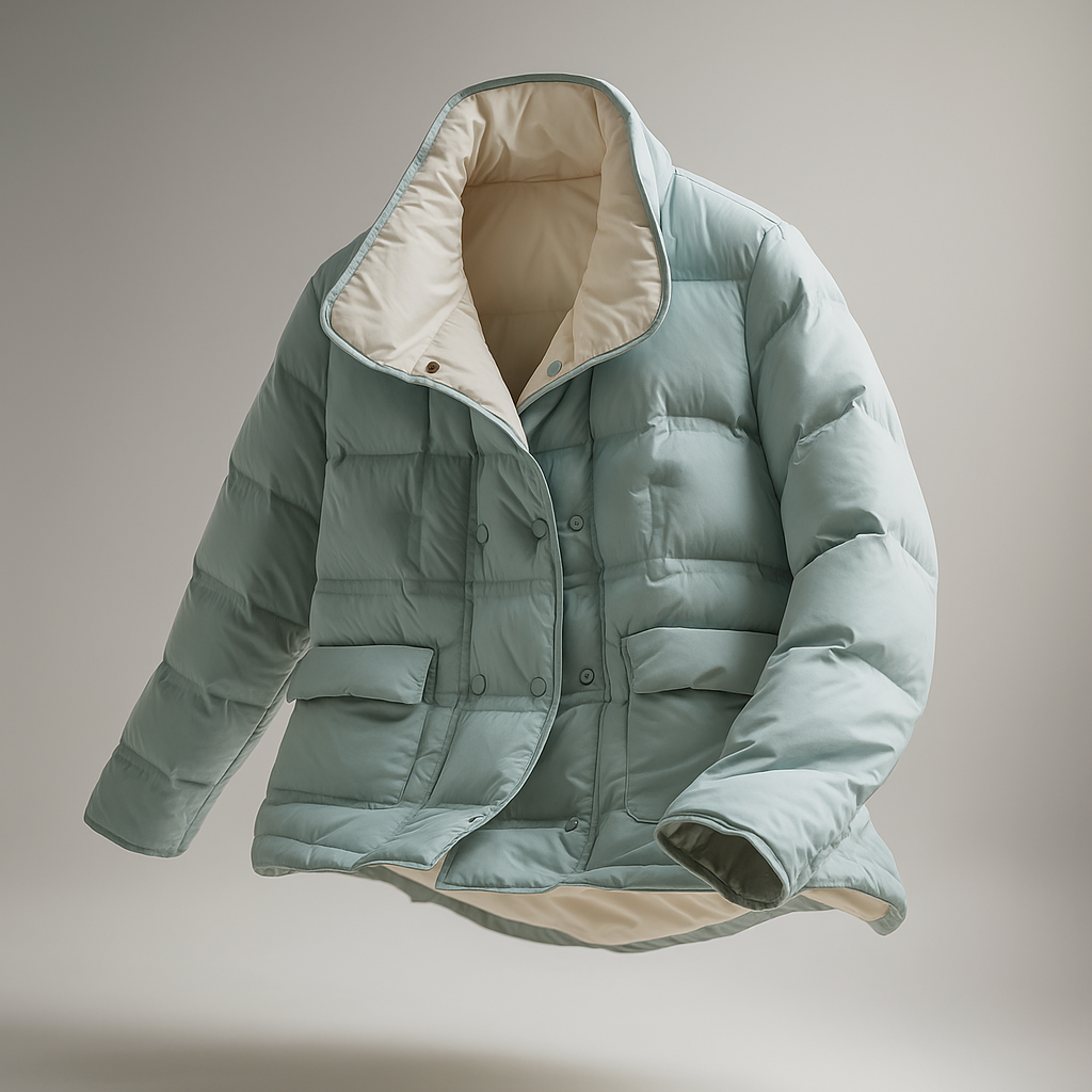 Sophia quilted puffer jacket for women by Christine Brewer, featuring a stylish design and padded insulation for warmth.