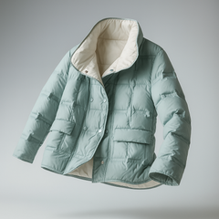 Sophia quilted puffer jacket for women by Christine Brewer, featuring a stylish floating design and elegant quilted pattern.