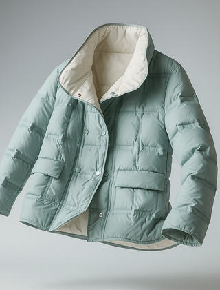Sophia quilted puffer jacket for women by Christine Brewer, featuring a stylish floating design and elegant quilted pattern.
