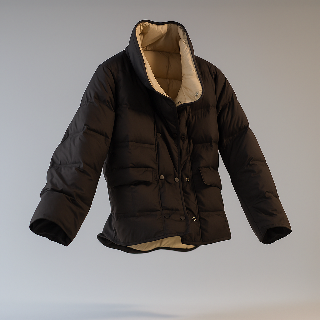 Sophia quilted puffer jacket for women by Christine Brewer, stylishly padded and designed for warmth and comfort.
