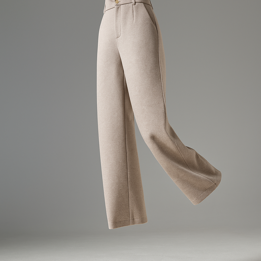 Christine Brewer Abigail women's tailored wide-leg trousers, stylish and comfortable navy pants with a high waist and flowing fit.