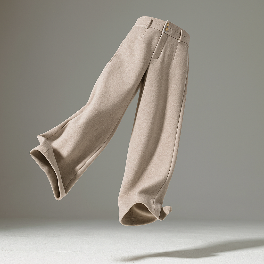 Christine Brewer Abigail wide-leg tailored trousers for women, showing the relaxed fit and high-quality fabric on display.