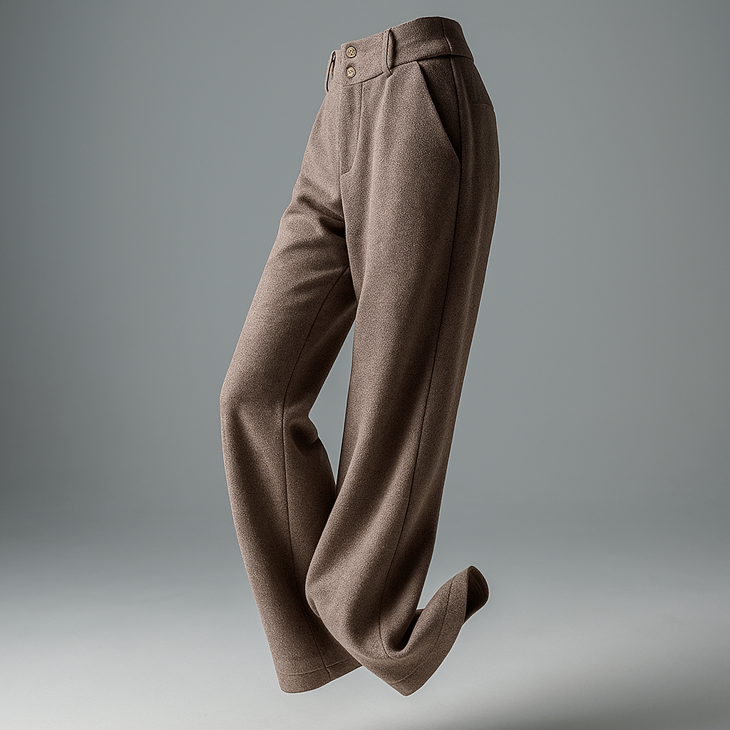 Elegant wide-leg trousers for women by Christine Brewer, tailored fit with floating fabric and a sophisticated design.