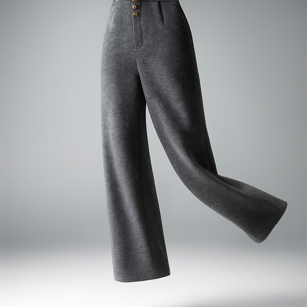 Christine Brewer Abigail wide-leg tailored trousers for women, shown in beige fabric with a high waist and relaxed fit.