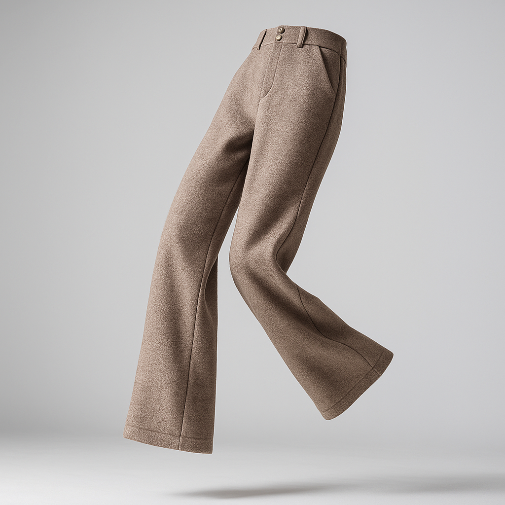 Christine Brewer Abigail wide-leg tailored trousers for women, floating display showing elegant, high-waisted pants with a relaxed fit.