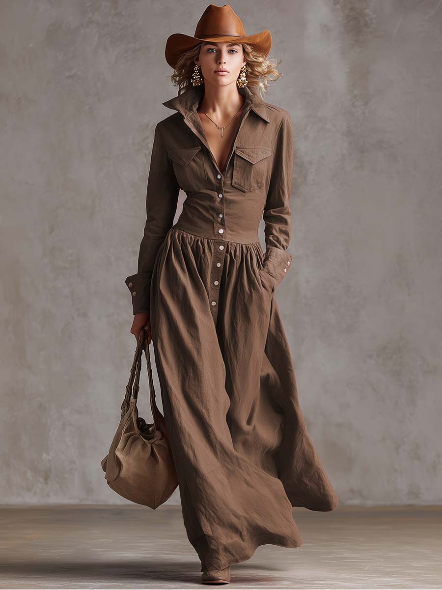 Red linen maxi dress by Christine Brewer featuring a flowing design and casual style, perfect for warm-weather wear.