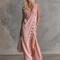 Pink lace V-neck midi dress by Christine Brewer, featuring elegant lace fabric and a sophisticated evening dress design.