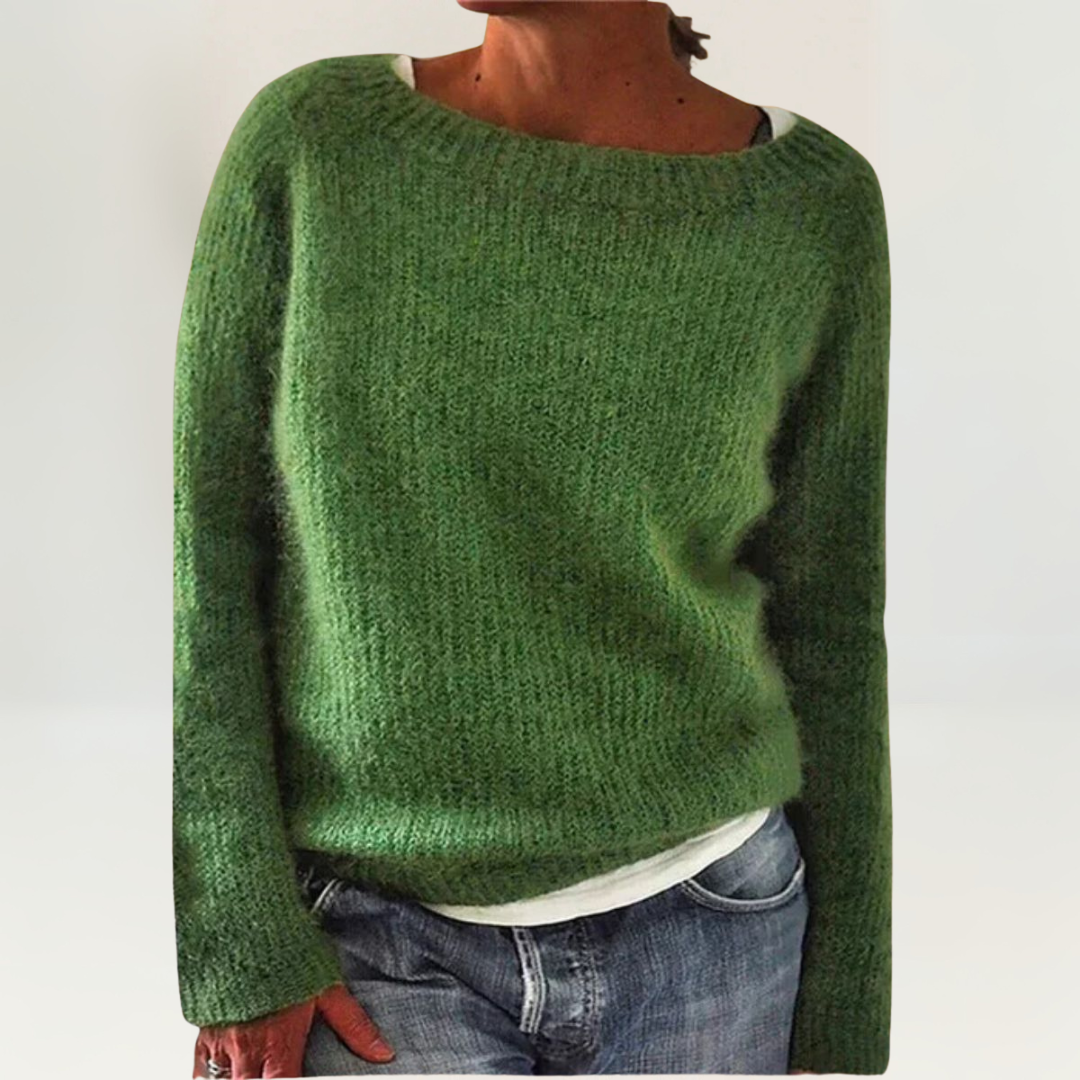 Christine Brewer Talia knit sweater for women, featuring a cozy, textured design in soft, neutral tones, perfect for casual wear.