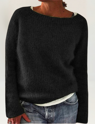 Talia knit sweater for women by Christine Brewer, showcasing a cozy, stylish wool sweater with a textured pattern.