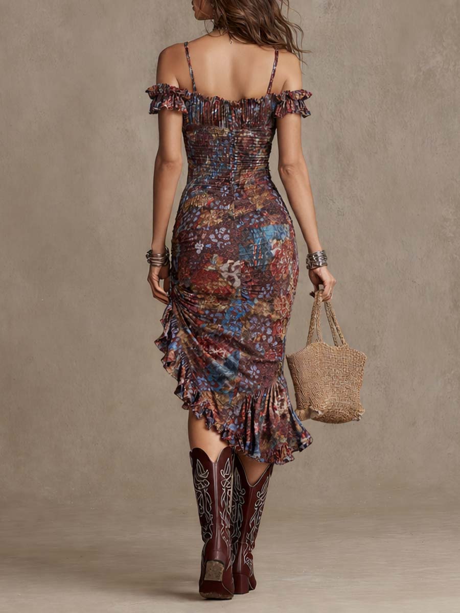 Floral midi dress by Christine Brewer featuring a casual, flowy design with vibrant floral patterns and a midi length.