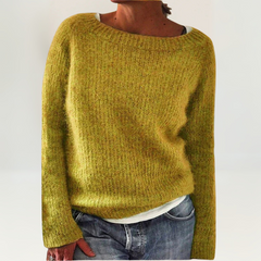 Women’s Talia knit sweater by Christine Brewer, featuring a cozy, textured design in soft, warm fabric for casual wear.