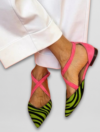 Fenna women's orthopedic ballerina flats with straps by Christine Brewer, featuring comfortable, supportive design for everyday wear.