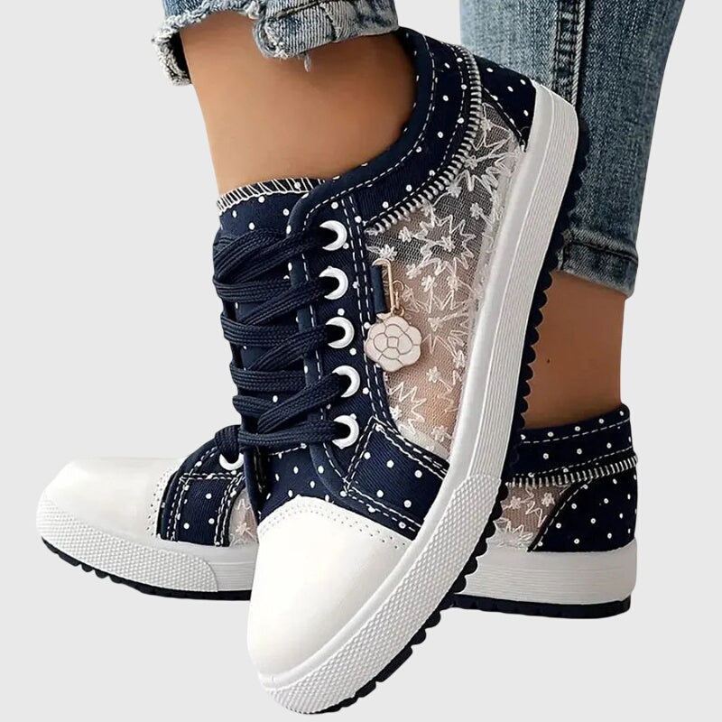 Breathable cushioned orthopedic women's sneakers by Christine Brewer, featuring supportive design and comfortable fit.