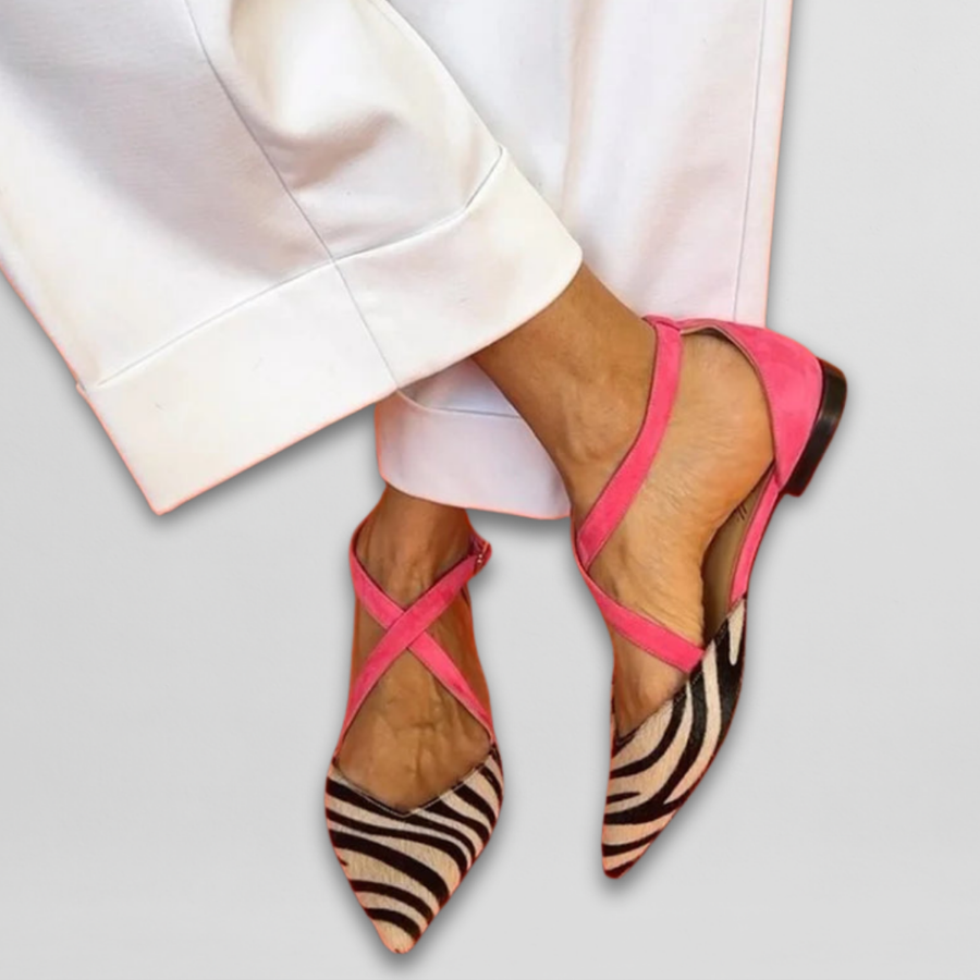 Fenna women's orthopedic ballet flats with straps by Christine Brewer, featuring comfortable, supportive design for everyday wear