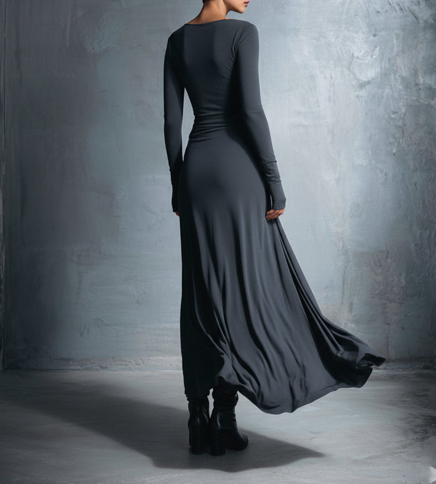 Flowy summer maxi dress for women by Christine Brewer featuring a wrap design and lightweight fabric.