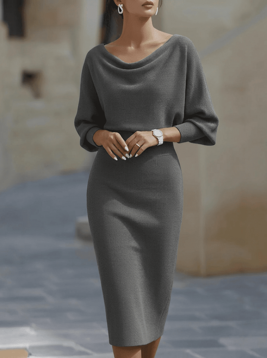 White batwing-sleeve waist-cinching dress for women by Christine Brewer, showcasing a stylish fit and elegant design.