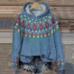 Elsie Nordic hoodie for women from Christine Brewer's #1752 Collection, featuring cozy fabric and Nordic-inspired pattern.
