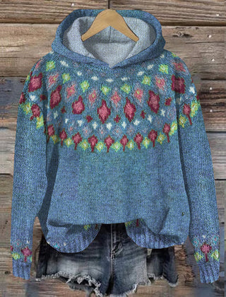 Elsie Nordic hoodie for women from Christine Brewer's #1752 Collection, featuring cozy fabric and Nordic-inspired pattern.