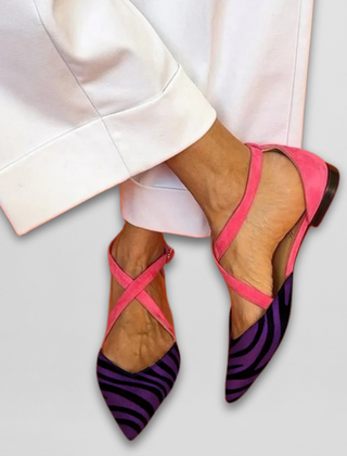 Fenna women's orthopedic ballet flats with straps, Christine Brewer, featuring comfortable support and stylish design.