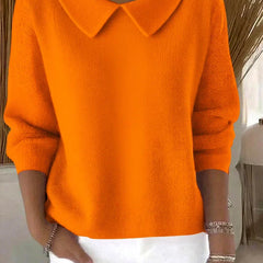 Christine Brewer Clara relaxed fit sweater in a versatile classic style, shown in a cozy, neutral-colored knit.