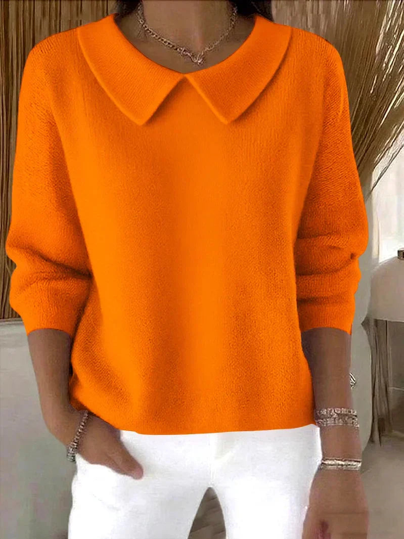 Christine Brewer Clara relaxed fit sweater in a versatile classic style, shown in a cozy, neutral-colored knit.