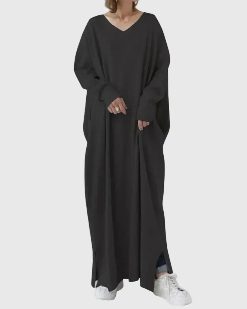 Gryelle | Maxi Dress Women Minimalist Relaxed Fit Flowy Casual Layering Evening Fall Winter