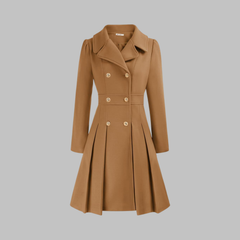 Christine Brewer Dami Classy double-button long sleeve coat with tailored fit and elegant design, shown in a front view.