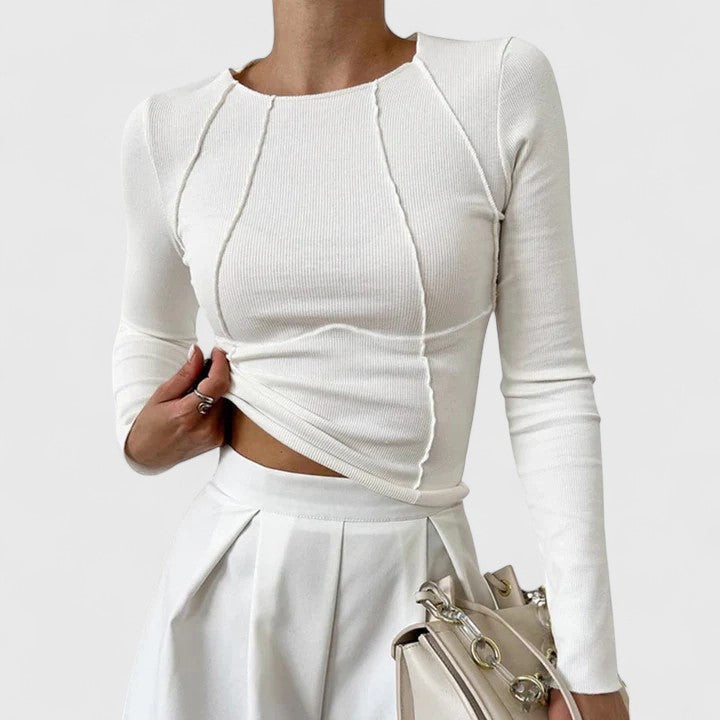 Eleanor women's top by Christine Brewer, featuring a stylish design with a comfortable fit and modern details.
