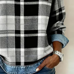 Christine Brewer Iris oversized patchwork sweatshirt, versatile classic hoodie with colorful patchwork design and cozy fit.