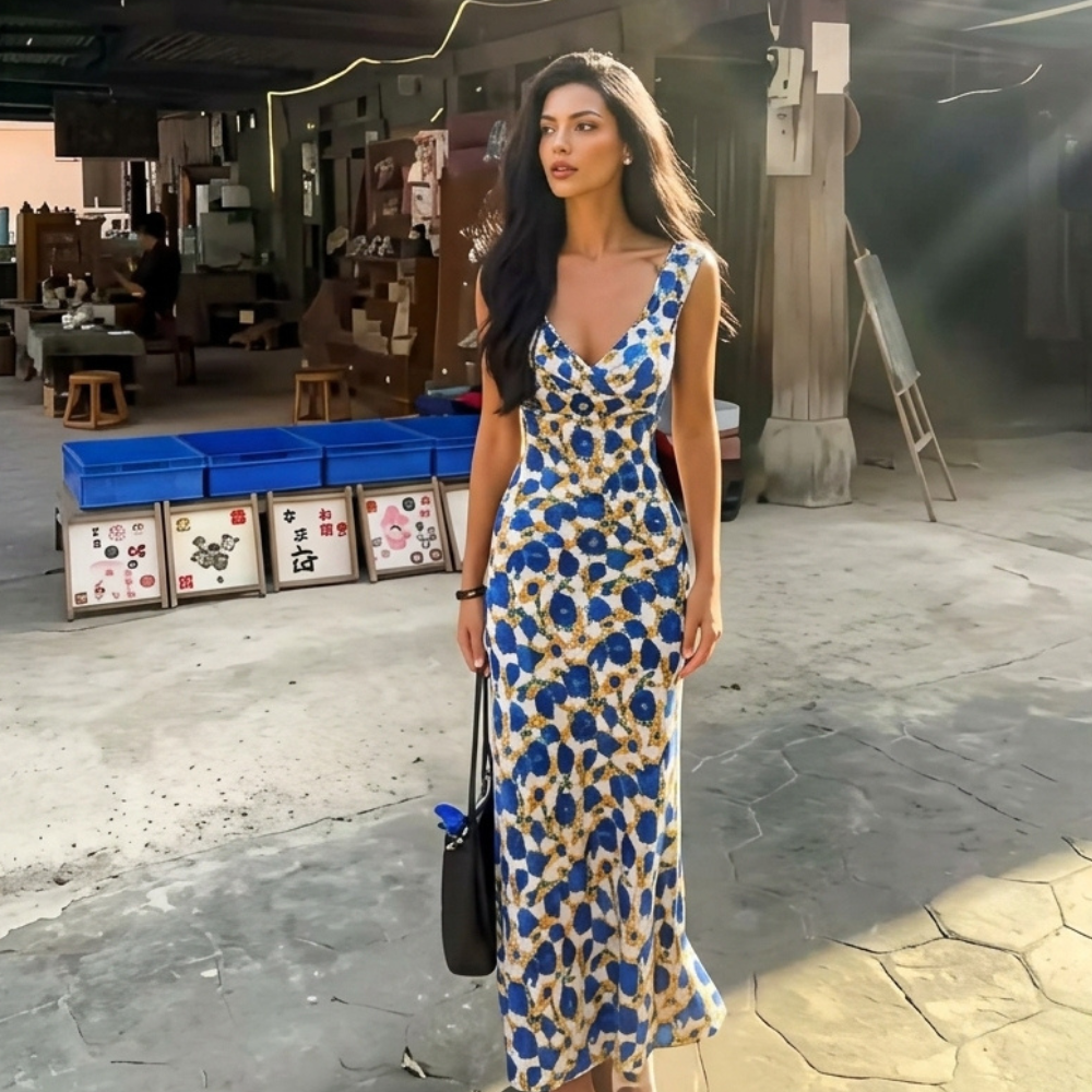 Evelyn | Wedding Guest Dress Maxi Dress Women Floral Ruffle Fitted Winter Fall Formal Cocktail
