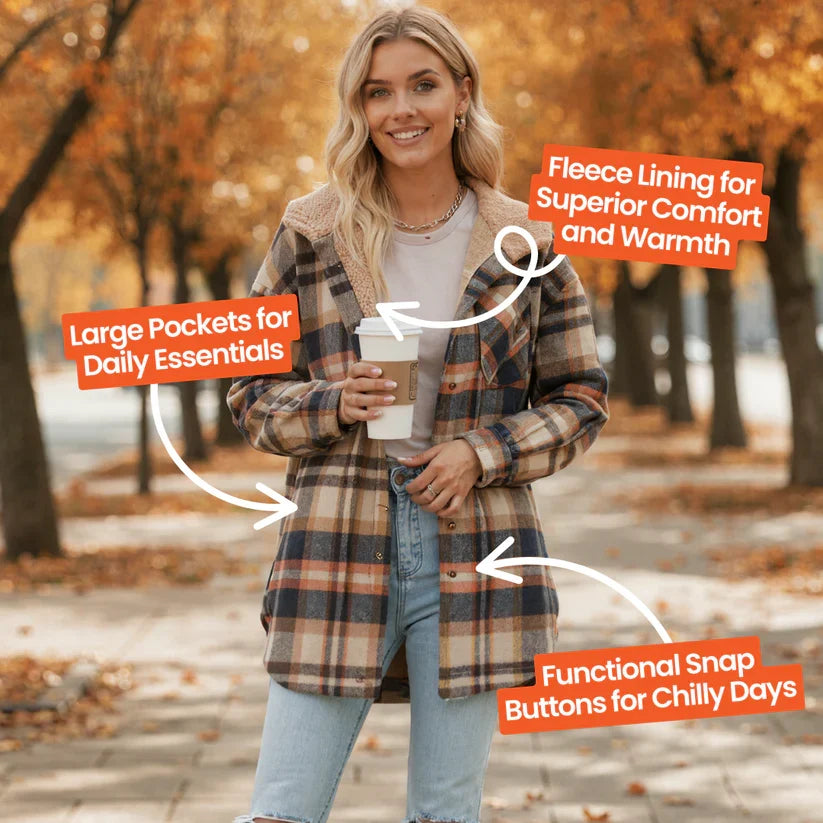 Estella | Plaid Hooded Teddy Coat for Women