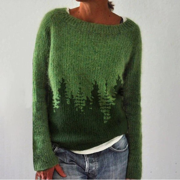 Anouska | Fair Isle Oversized Crew Neck Sweater for Women