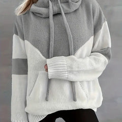 Colorblock Melissa hoodie for women, stylish pullover from Christine Brewer, featuring bold color contrast and comfortable fit.