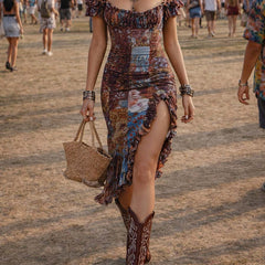 Floral midi dress by Christine Brewer featuring a casual style with a vibrant floral pattern and flowing fabric.