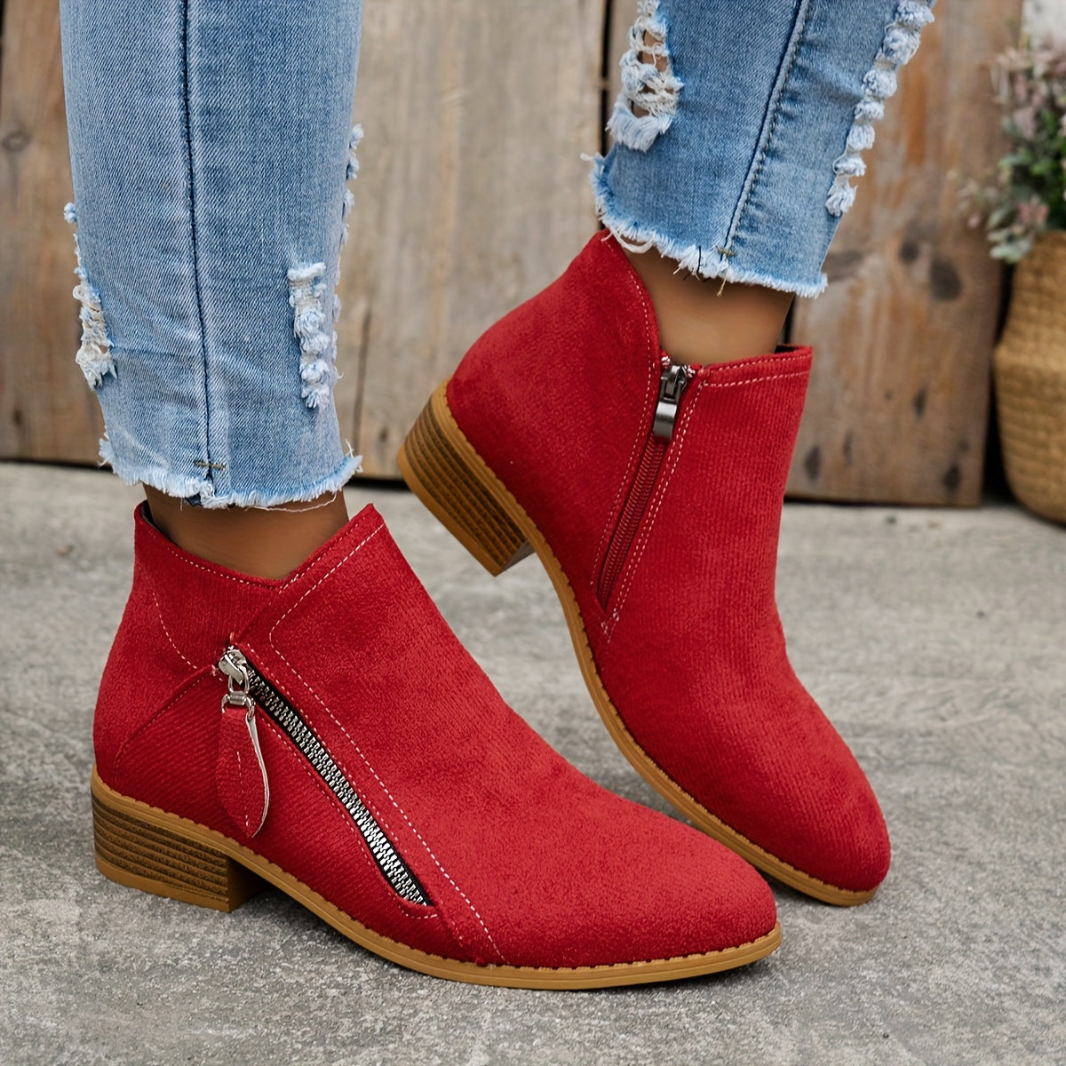 Millicent | Ankle Boots, Women, Dual Zip, Block Heel, Low Heel, Cushioned, Fall, Winter, Booties,