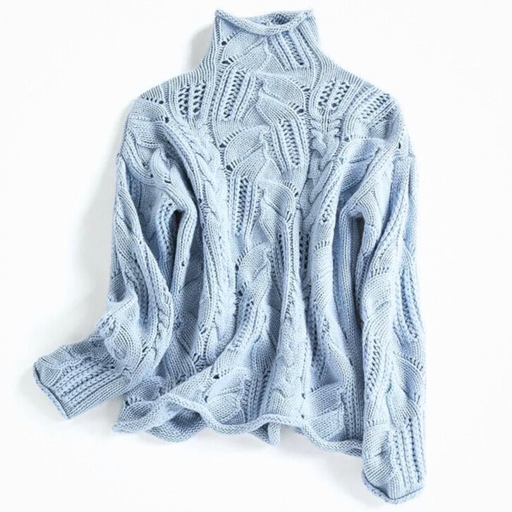 Faith | Cashmere Sweater Cable Knit Turtleneck Pullover Women Winter Warm Long Sleeve Knit Soft